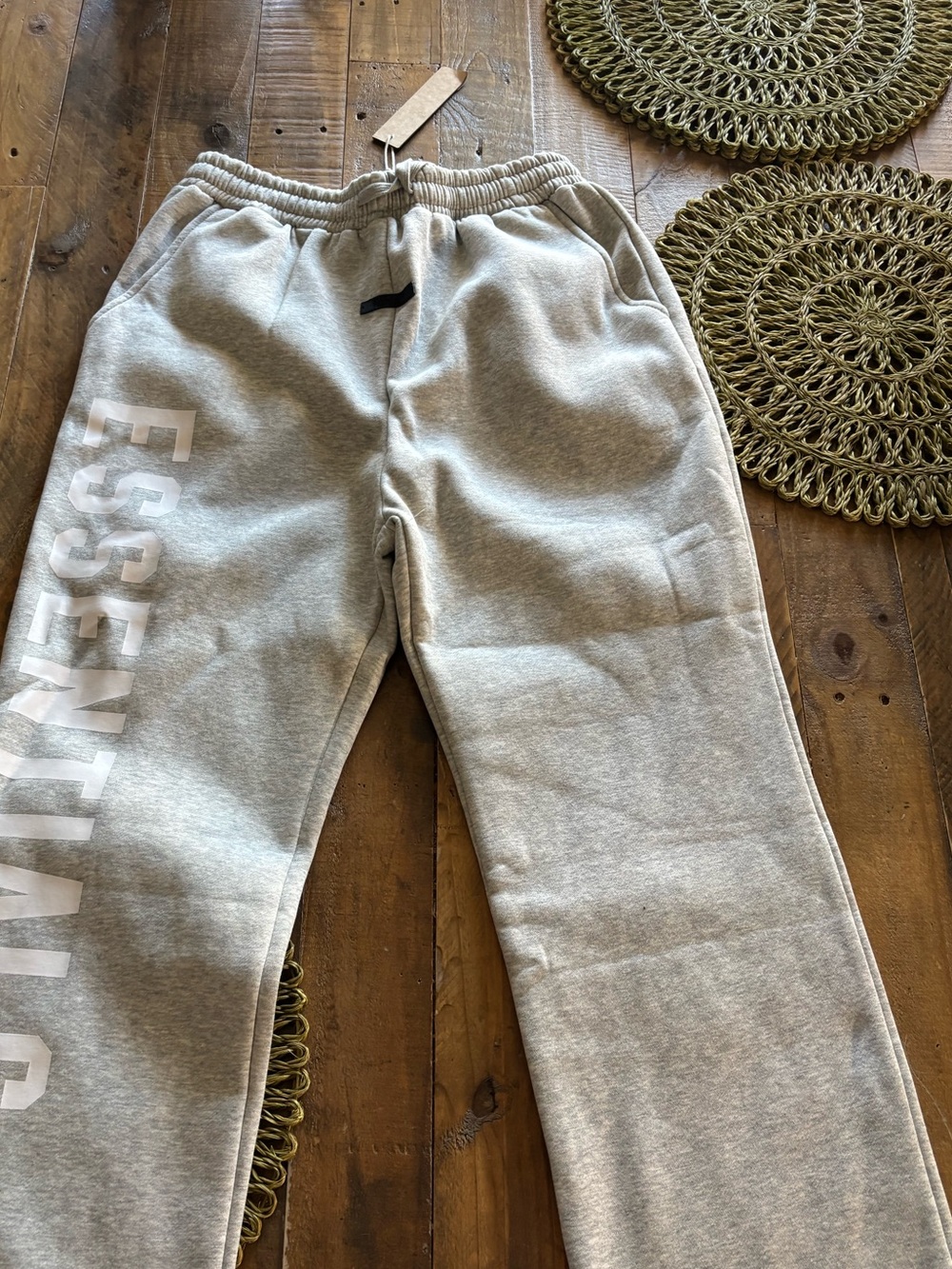 Essentials Light Gray Logo Sweatpants for Men